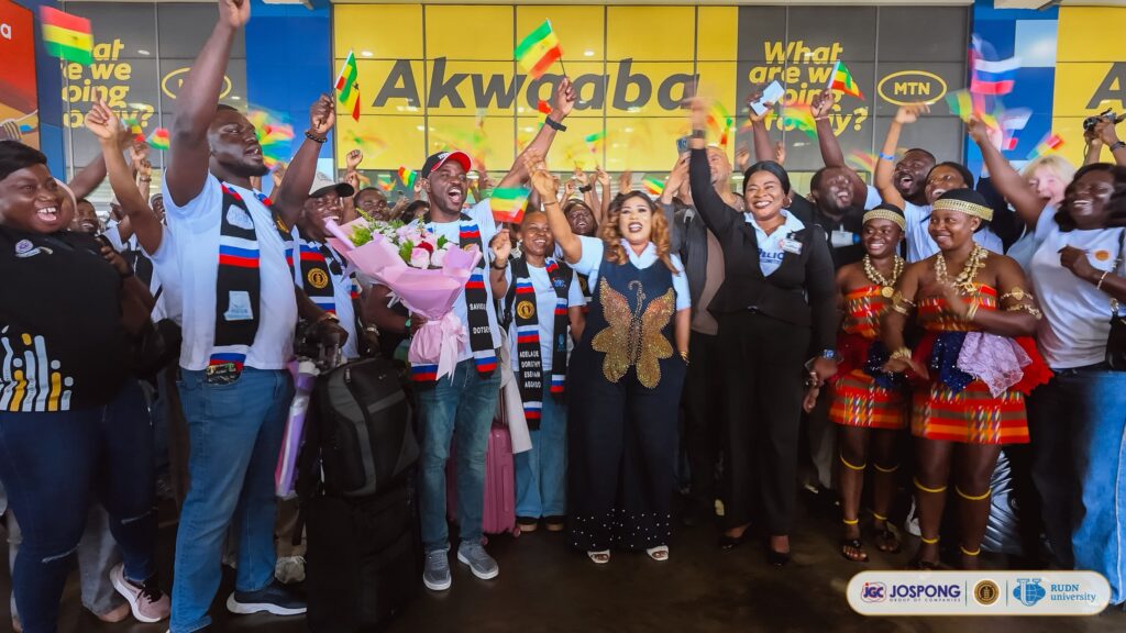 Dr. Adelaide Araba Siaw Agyepong, CEO of African Agribusiness Consortium (AAC) and Executive Director of Jospong Group, Welcomes 118 AAC Scholars Home from Russia