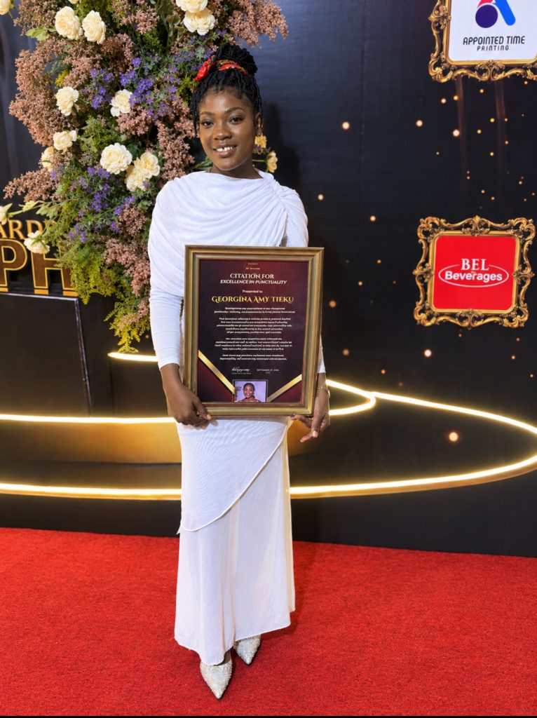 Punctuality Pays: Georgina Amy Tieku Honoured by DebbyQueen Productions